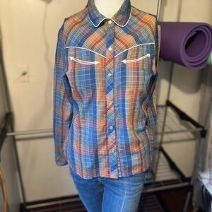 Plaid Button Down Shirt - Multicolor